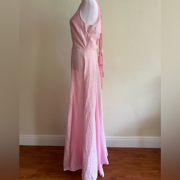NWT $ 695 120% Lino Design Italy Light Pink Maxi Dress Size XS / 40 - Picture 2 of 12